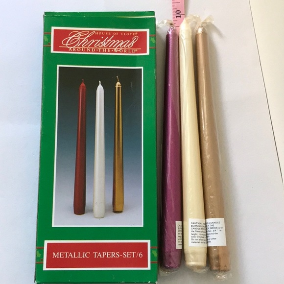 Metallic Taper Candles Christmas Around the World 10” - Picture 3 of 6